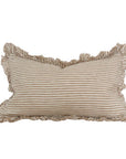 Linen Ruffle Cushion Cover / Light Brown Stripe / 50 x 30 cm