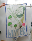 Winter Linen Tea Towel