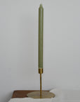 Single Tall Rustic Dinner Candle / Forest Green