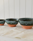 Clay Green Drip Glazed Bowls / Sizes
