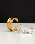 Statement Organic Molten Metal Cuff / 18K Gold Plated