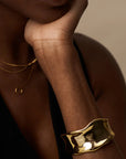 Statement Organic Molten Metal Cuff / 18K Gold Plated