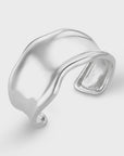 Statement Organic Molten Metal Cuff / 925 Silver Plated