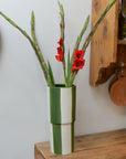 Floki Wide Stripe Vase / Green