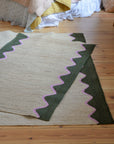 Olive Wave Jute Rug / 4 x 6ft