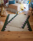 Olive Wave Jute Rug / 4 x 6ft