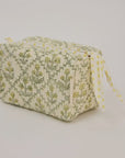 Floral Lattice Buttercream Organic Cotton Toiletry Bag / Small