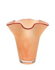 Ebba Wavy Vase / Peach and Red