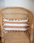 Linen Ruffle Cushion Cover / Rust Wide Stripe / 50 x 30 cm
