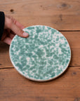 Round Ceramic Serving Board / Green Splatter