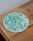 Round Ceramic Serving Board / Green Splatter