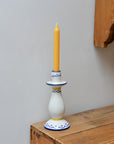 Candle holder with Blue & Yellow Pattern