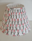 Block Printed Lampshade / Pink Posy Floral