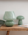 Large Glass Mushroom Lamp / Green
