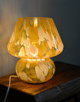 Large Glass Mushroom Lamp / Pink and Orange