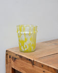Speckled Glass Drinking Cup / Yellow, White