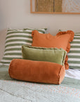 Velvet Bolster Cushion / Burnt Orange
