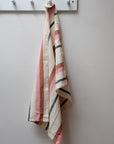 Striped Tea Towel / Rust and Pink