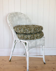Printed Cotton Green Floral Round Chair Pad
