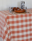Terracotta Gingham Tablecloth Bertel