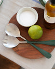 Stainless Steel Salad Servers / Green