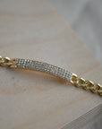Heat Recycled Crystal Chain Bracelet / Gold