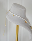 Intent Pearl and Gold Plated Charm Necklace