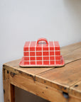 Red Grid Butter Dish