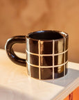 Brown Grid Chunky Mug