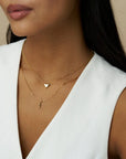 Molten Mini Heart Chain Necklace / 18K Gold Plated