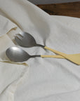Stainless Steel Salad Servers / Yellow