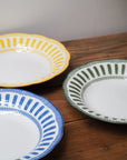 French Porcelain Scalloped Dessert Bowl / Green