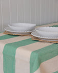 Green Stripe Tablecloth