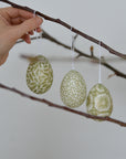 Green Pattern Hanging Easter Eggs / Bag of 8 or Single