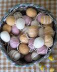 Bag of Eight Felt Hanging Easter Eggs / Yellow