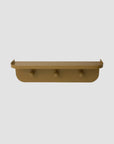 Mustard Enamel Shelf with Three Hooks