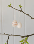 Bag of Eight Felt Hanging Easter Eggs / White