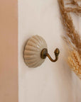 IB Laursen Ceramic and Brass Hook in Cream or White