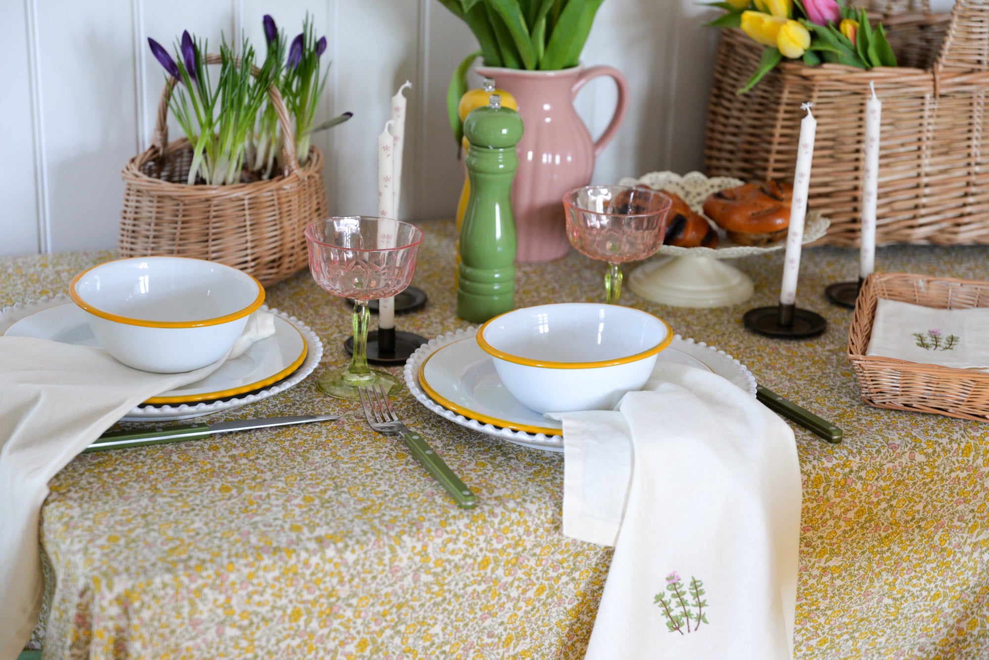 Yellow Floral Table for Spring