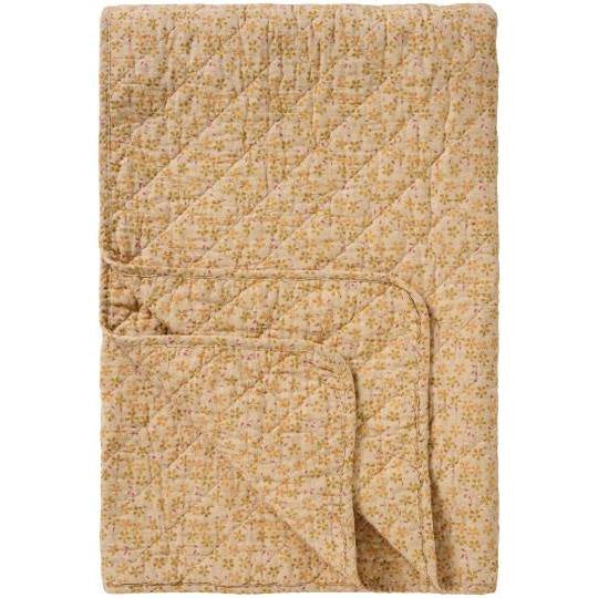 Beige with Yellow, Raspberry Flowers Quilt
