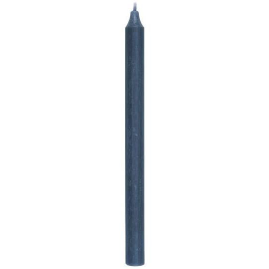 Single Tall Rustic Dinner Candle / Dusty Blue