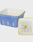 Bon Appetit 15cm Ceramic Fruit Punnet / Blue & Yellow Lemon