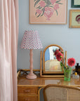 Block Printed Lampshade / Pink Posy Floral