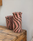 Scalloped Marble Pink Vase / Small