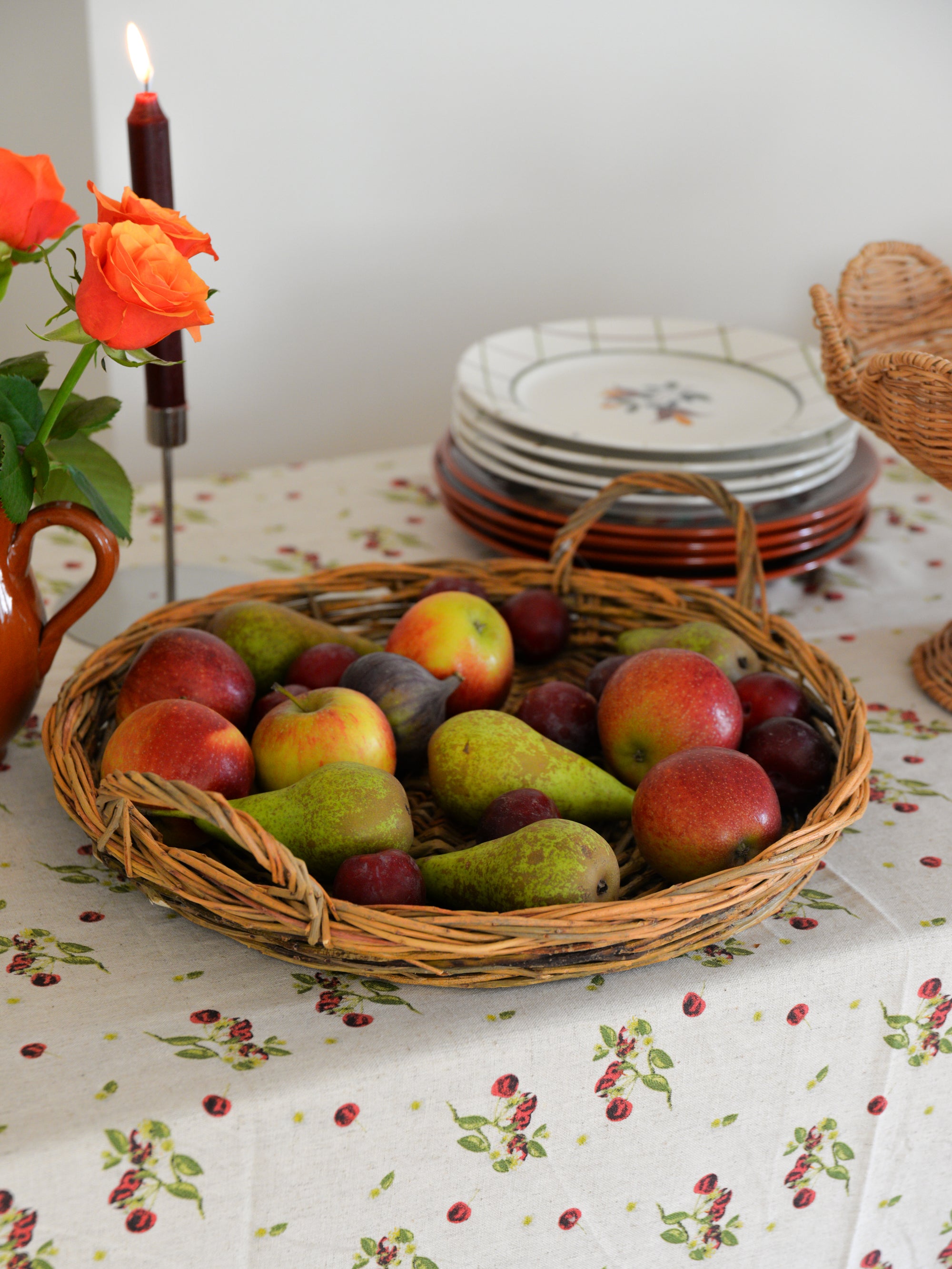 Wicker Tray with Handles