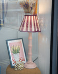 Scalloped Lampshade / Maroon Stripe