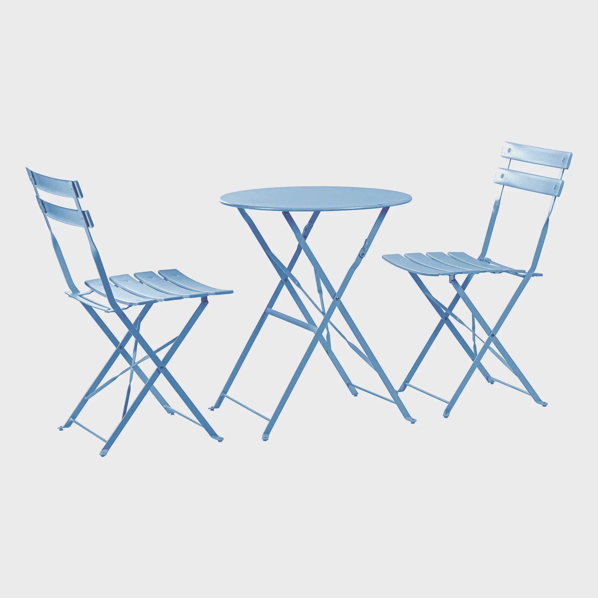 Bistro Table and Chairs Set / Light Blue