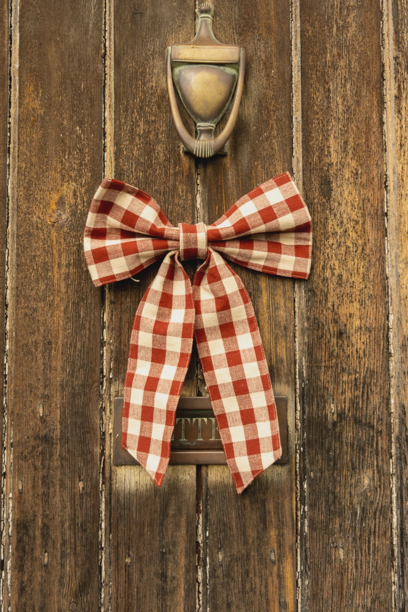 Large Bow Decoration / Winter Berry Gingham
