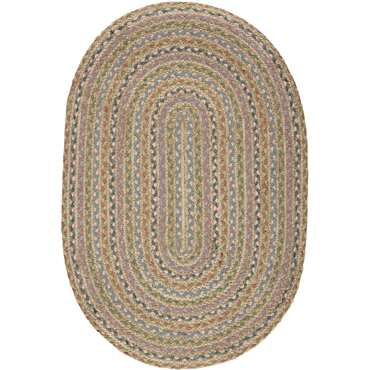 Pastel Fairisle Oval Jute Rug / 2'3 x 4ft (69 x 122cm)