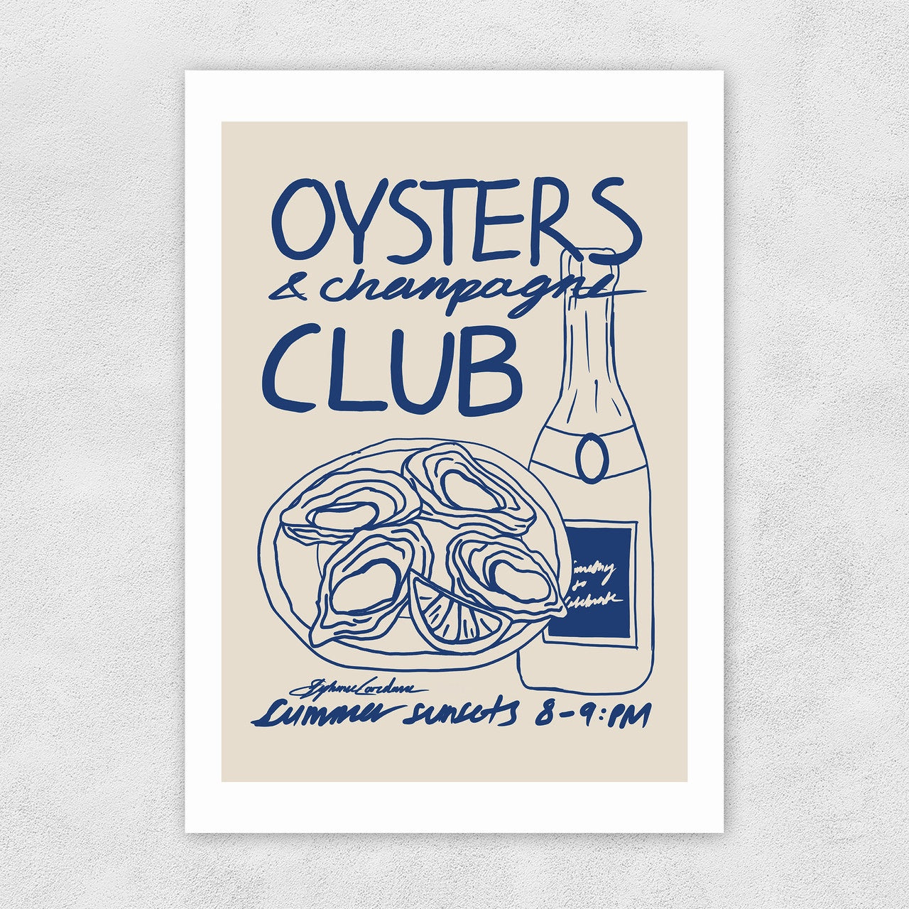 Oysters And Champagne Club Print